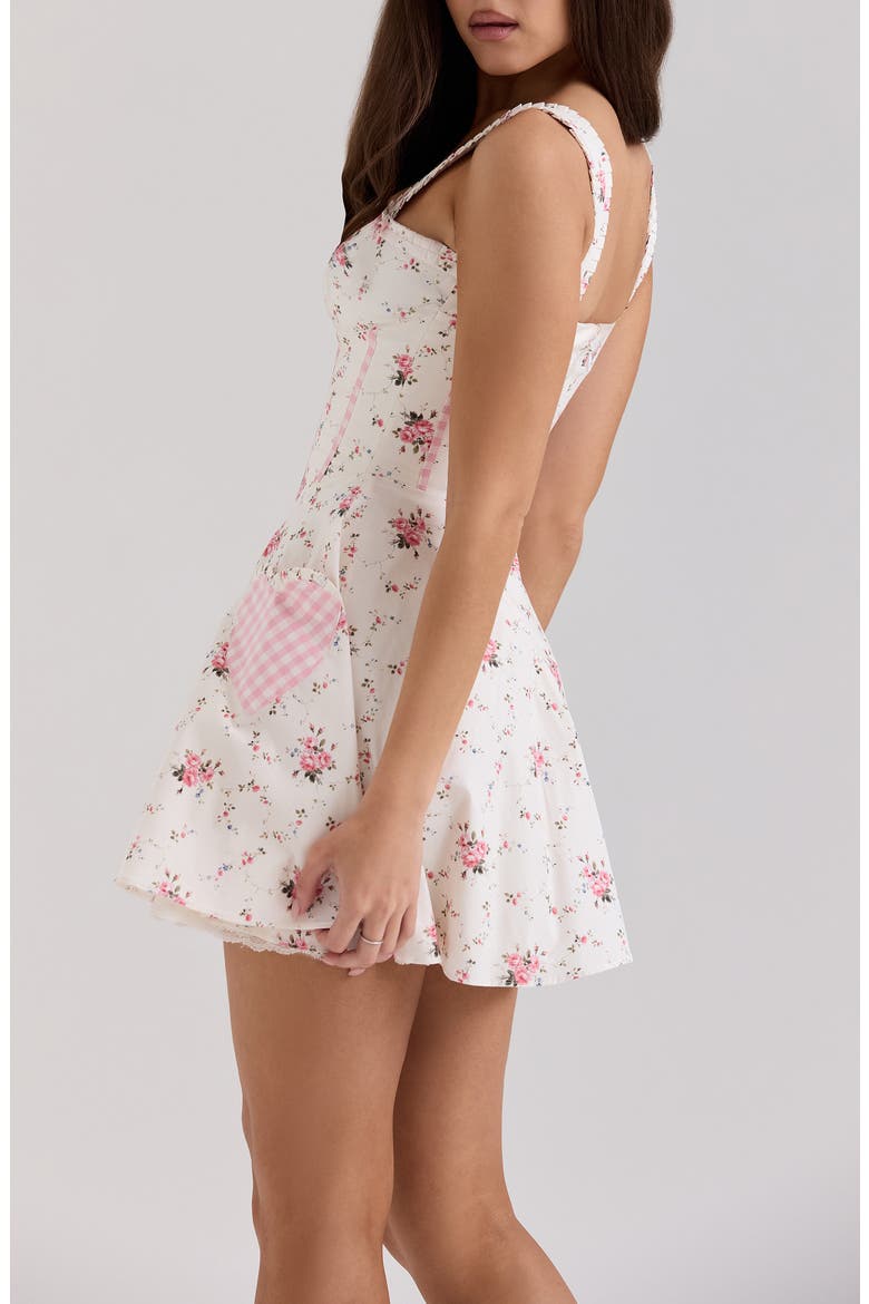 Marianella Floral Fit & Flare Cocktail Minidress, Alternate, color, ROSE CREAM