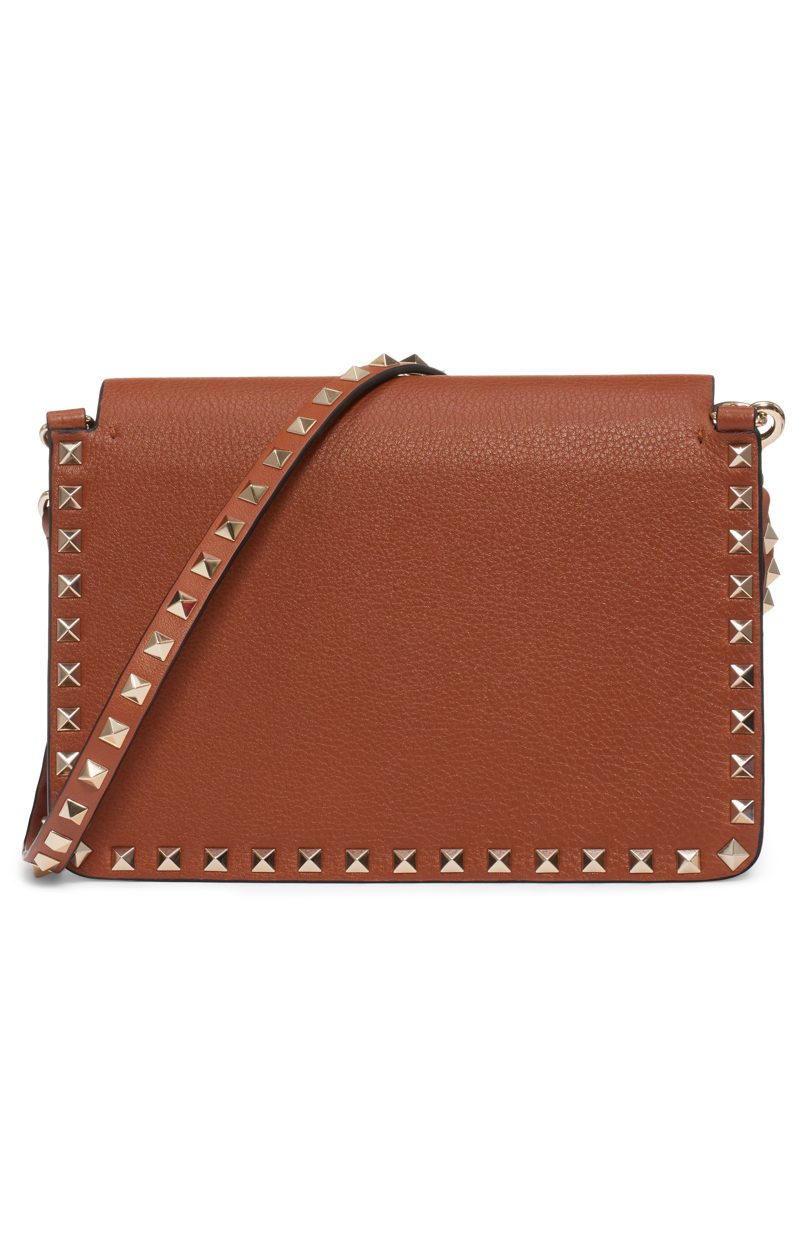 Valentino Garavani Small Rockstud Calfskin Leather Shoulder Bag, Alternate, color, 