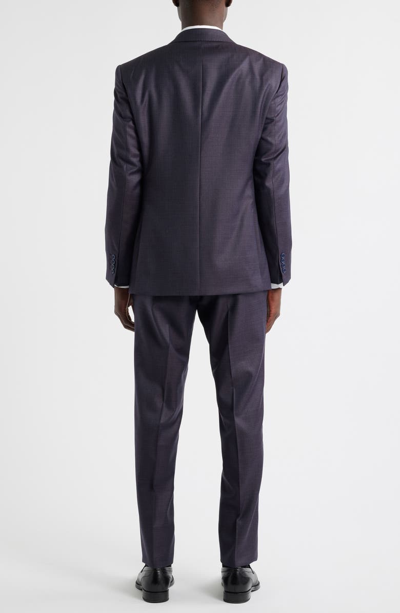 Emporio Armani Dark Purple Melange Wool Suit, Alternate, color, Purple