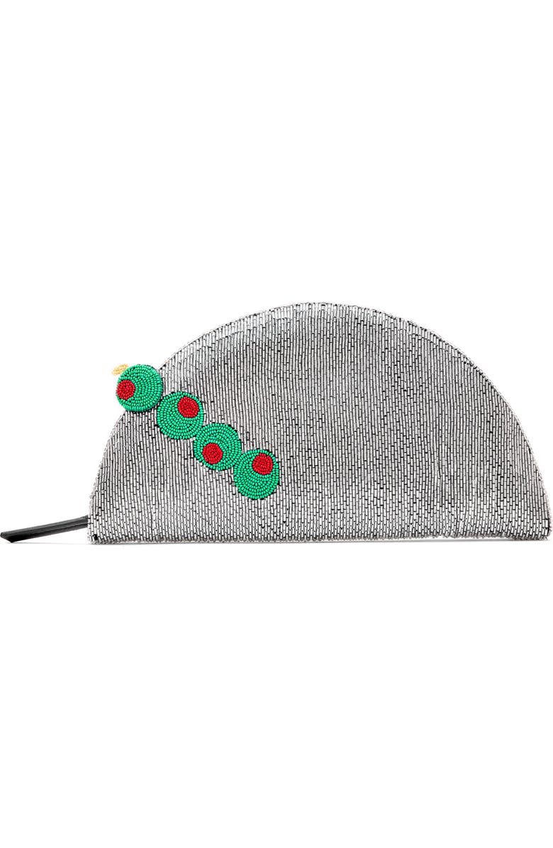 SIMONMILLER Beaded Lune Clutch, Main, color, Dirty Martini