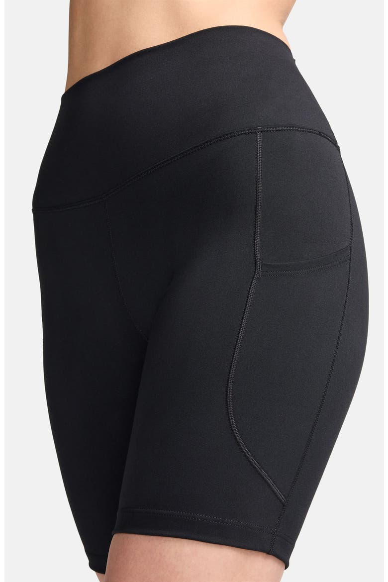One 8-Inch High Waist Biker Shorts, Alternate, color, 010 BLACK/BLACK