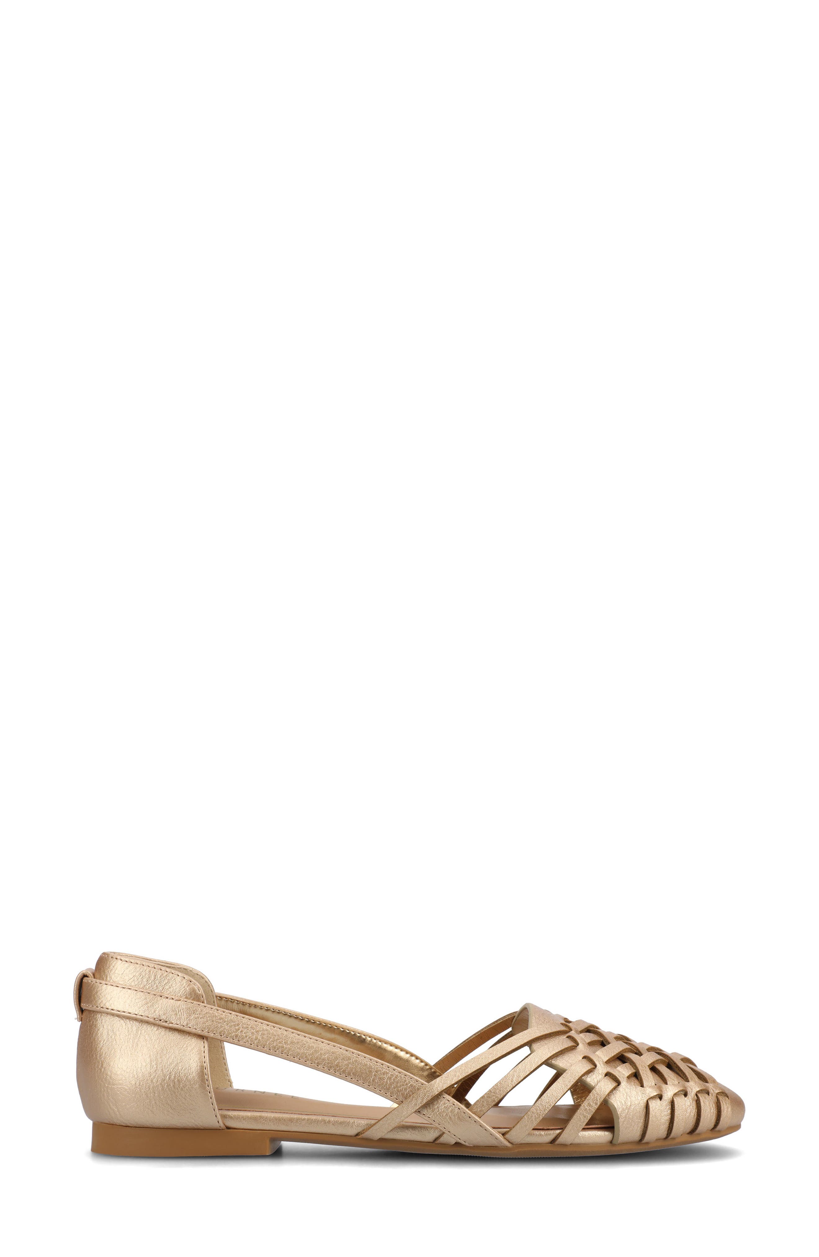 Journee Collection JOURNEE Ekko Weave Flat, Alternate, color, Champagne