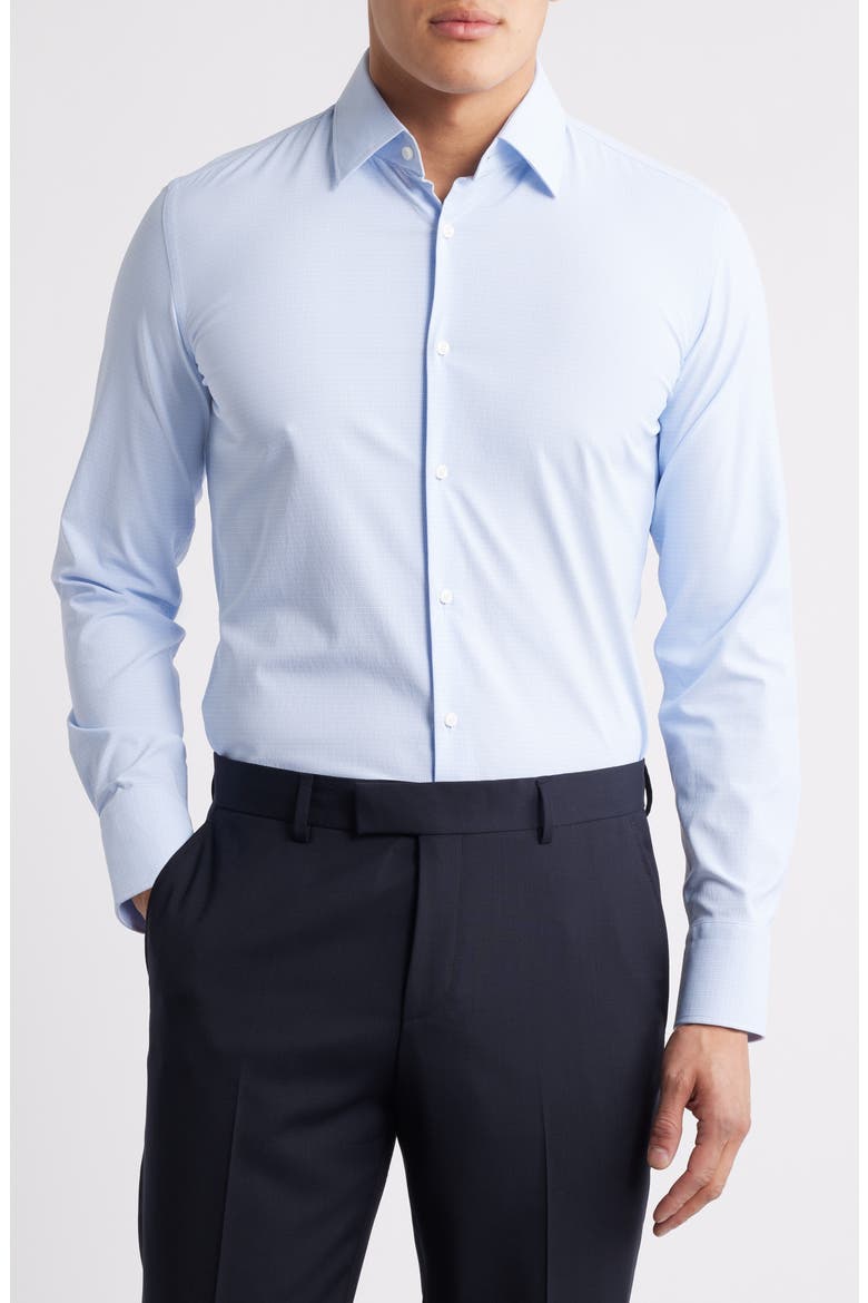Hank Kent Slim Fit Performance Stretch Dress Shirt, Main, color, OPEN BLUE