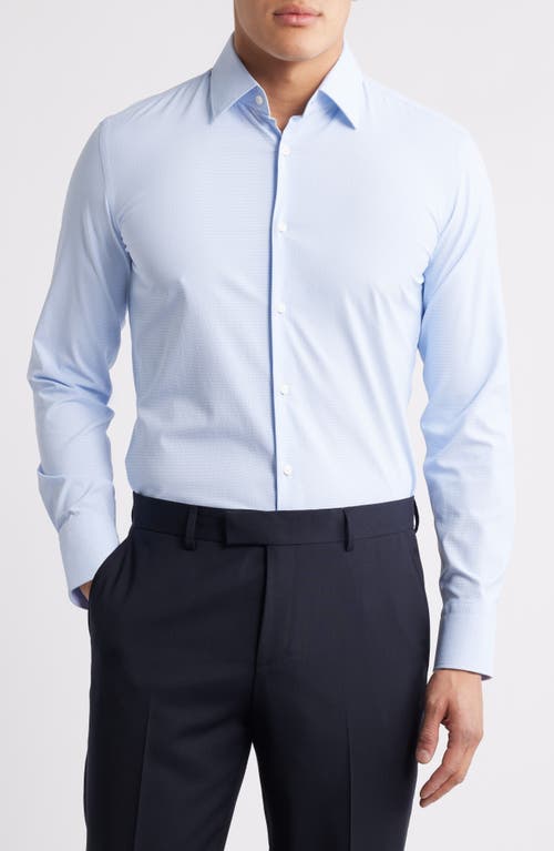 Hugo Boss Boss Hank Kent Slim Fit Performance Stretch Dress Shirt In Blue