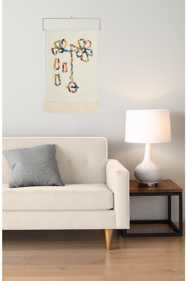Cristina Martinez Petal Line Art Wall Hanging, Alternate, color, IVORY PETAL EYE LINE LARGE