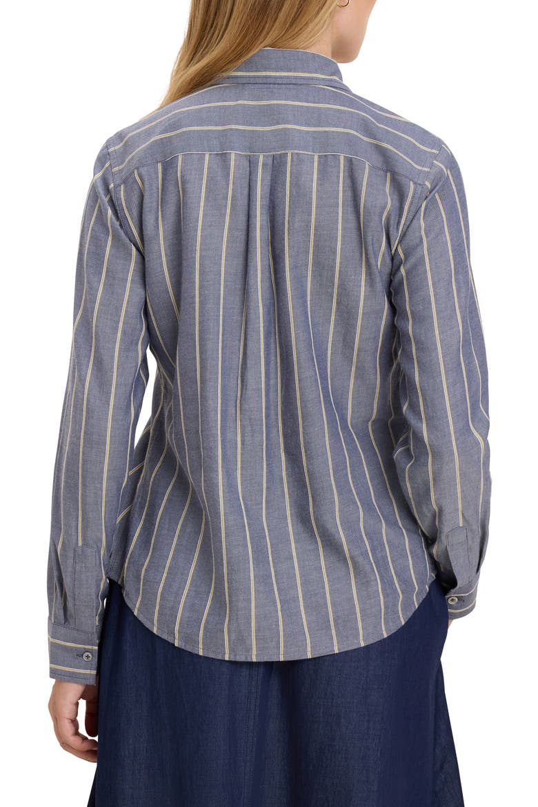 Dobby Striped Button Front Shirt, Alternate, color, INDIGO MULTI