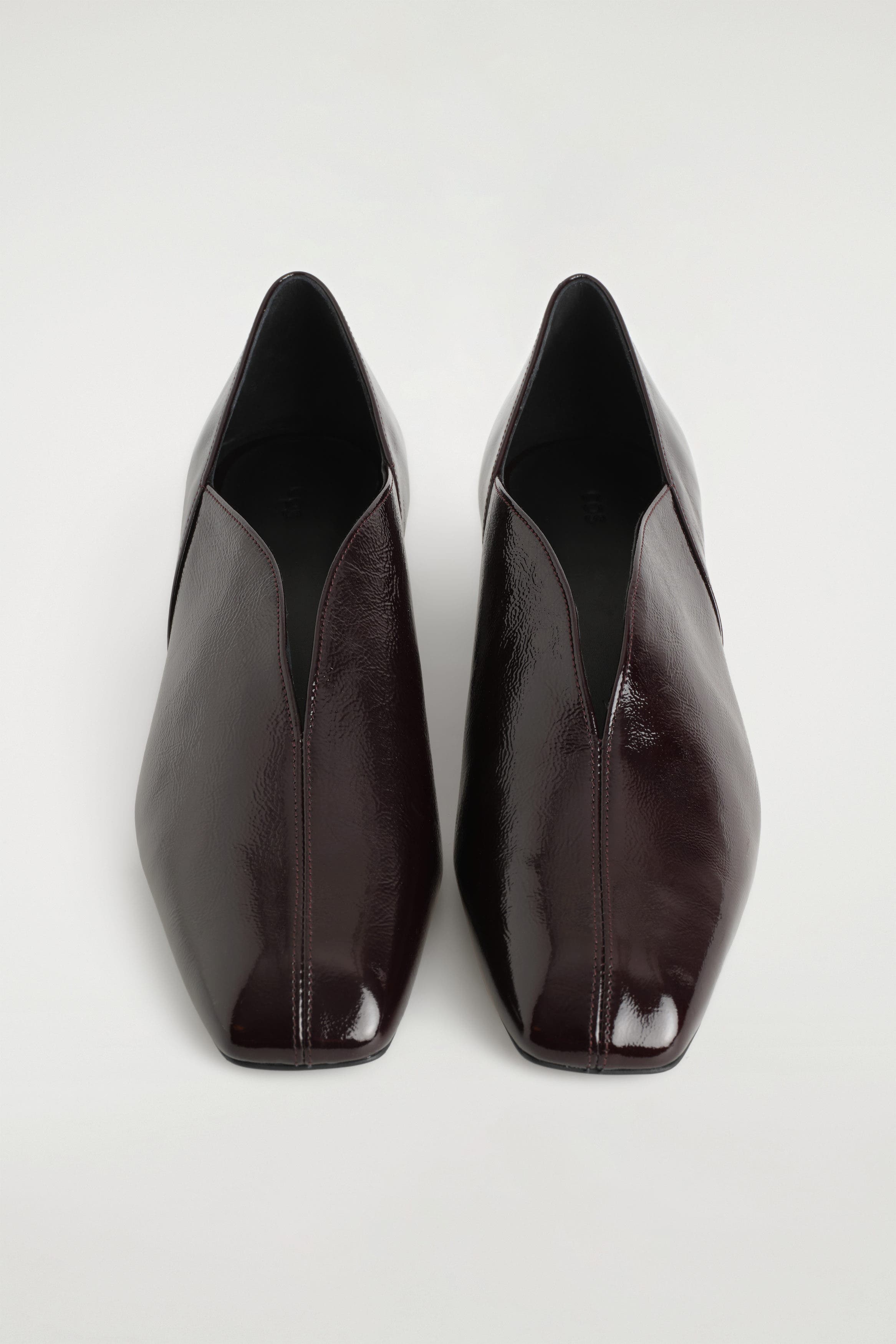 COS Angular Leather Heeled Ballet Flats, Alternate, color, Burgundy