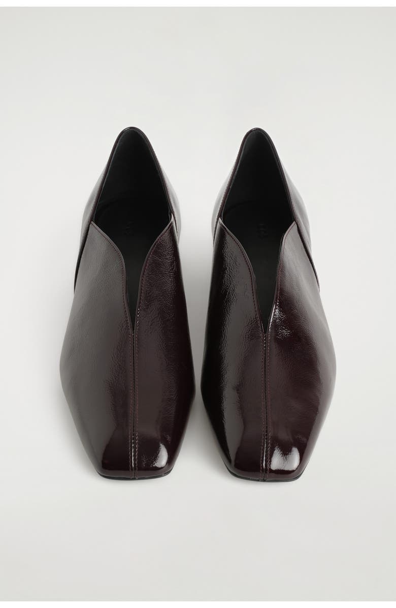 COS Angular Leather Heeled Ballet Flats, Alternate, color, Burgundy