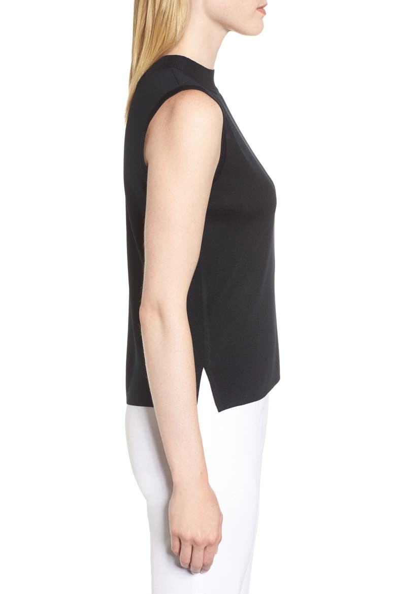 Mock Neck Shell, Alternate, color, BLACK