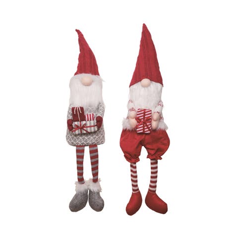 Plush Gnome Gift Shelf Sitter Set of 2 Christmas Decor