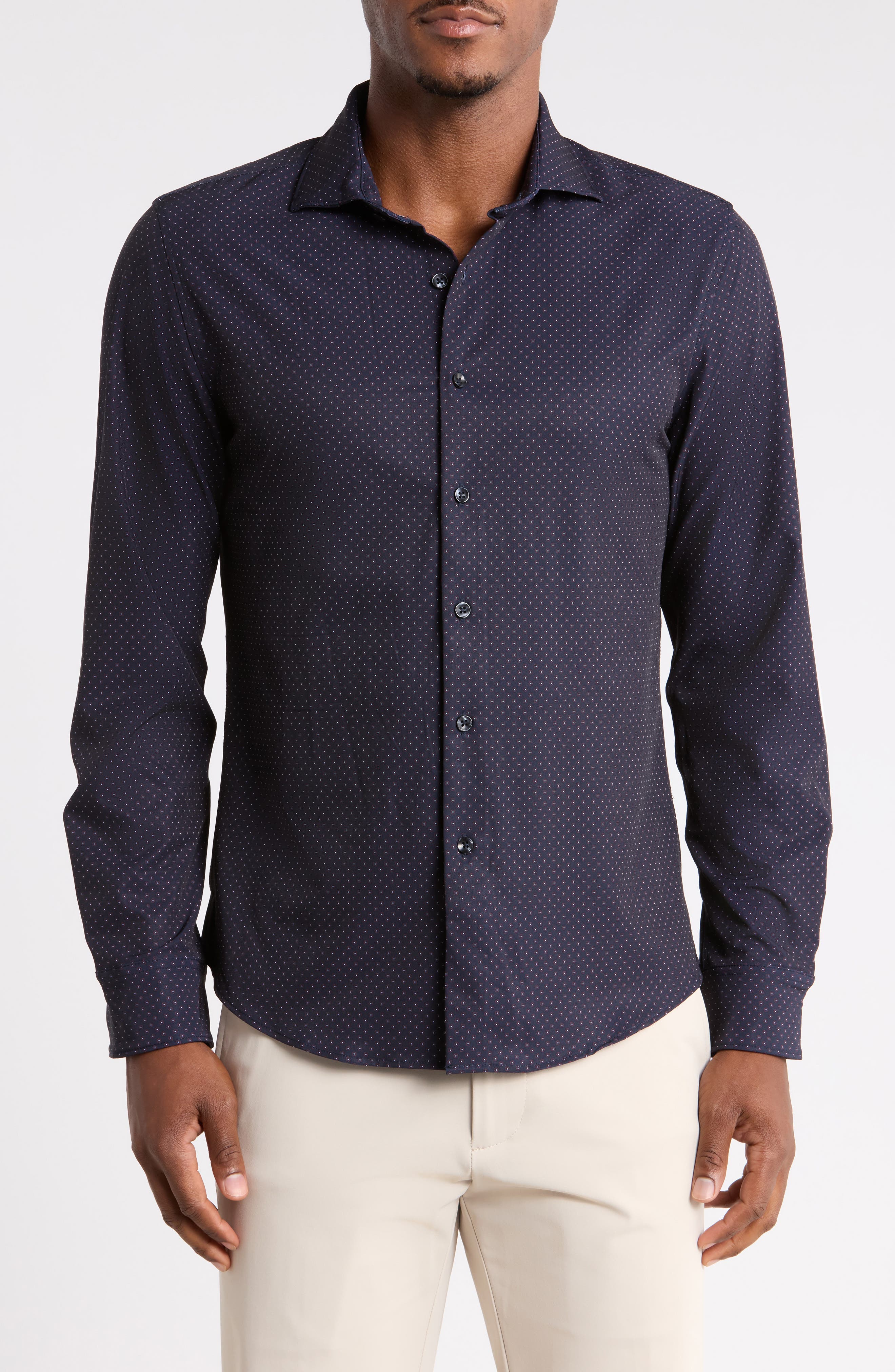 Floral Dressy Tech Button-Up Shirt