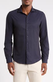 DENIM AND FLOWER Floral Dressy Tech Button-Up Shirt