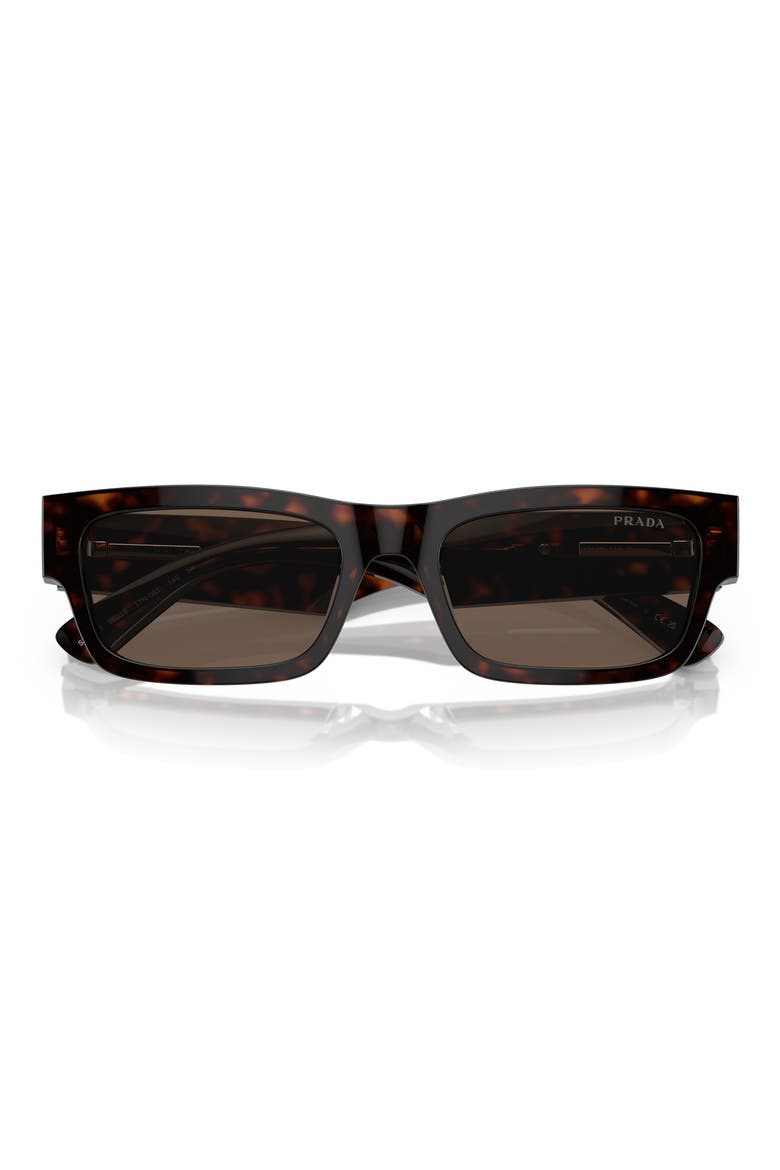 56mm Rectangular Polarized Sunglasses, Alternate, color, HAVANA