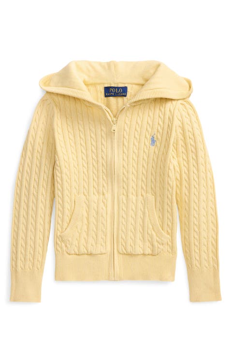 Kids
 Cotton Cable Zip-Up Sweater Hoodie (Toddler, Little Boy)