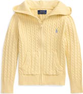 Polo Ralph Lauren Kids' Cotton Cable Zip-Up Sweater Hoodie