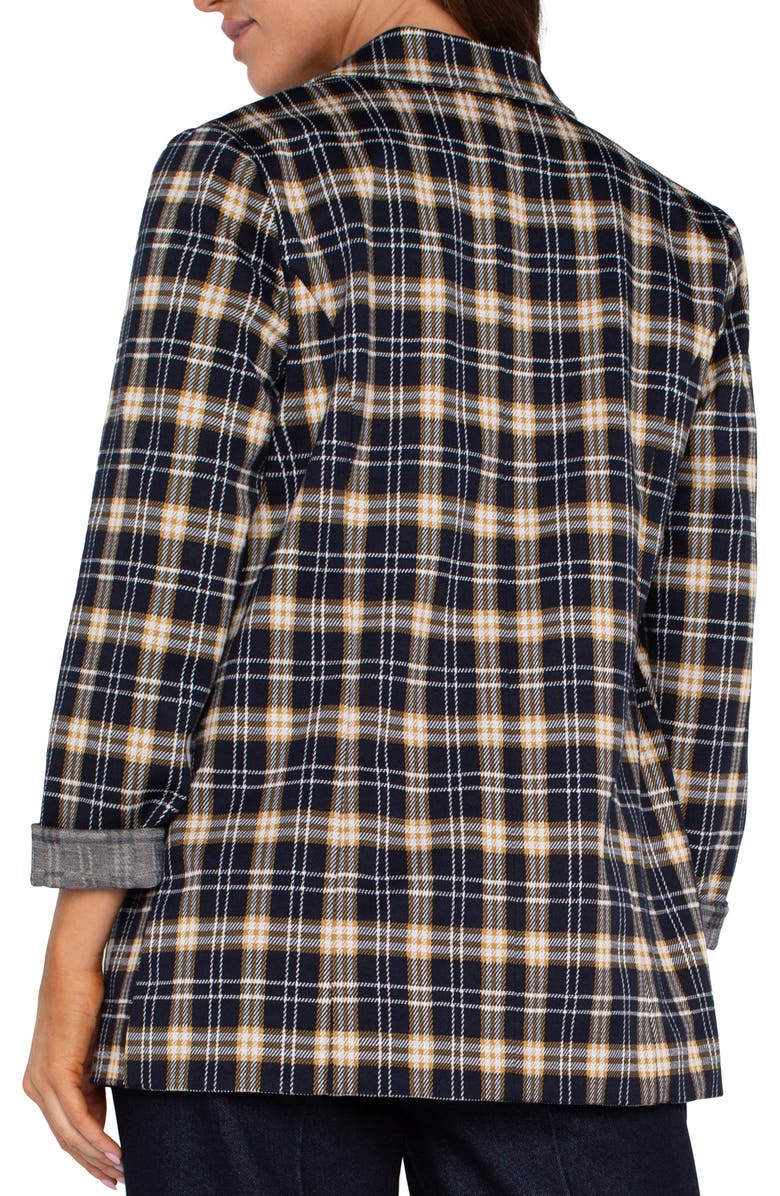 Liverpool Los Angeles Plaid Knit Boyfriend Blazer, Alternate, color, 