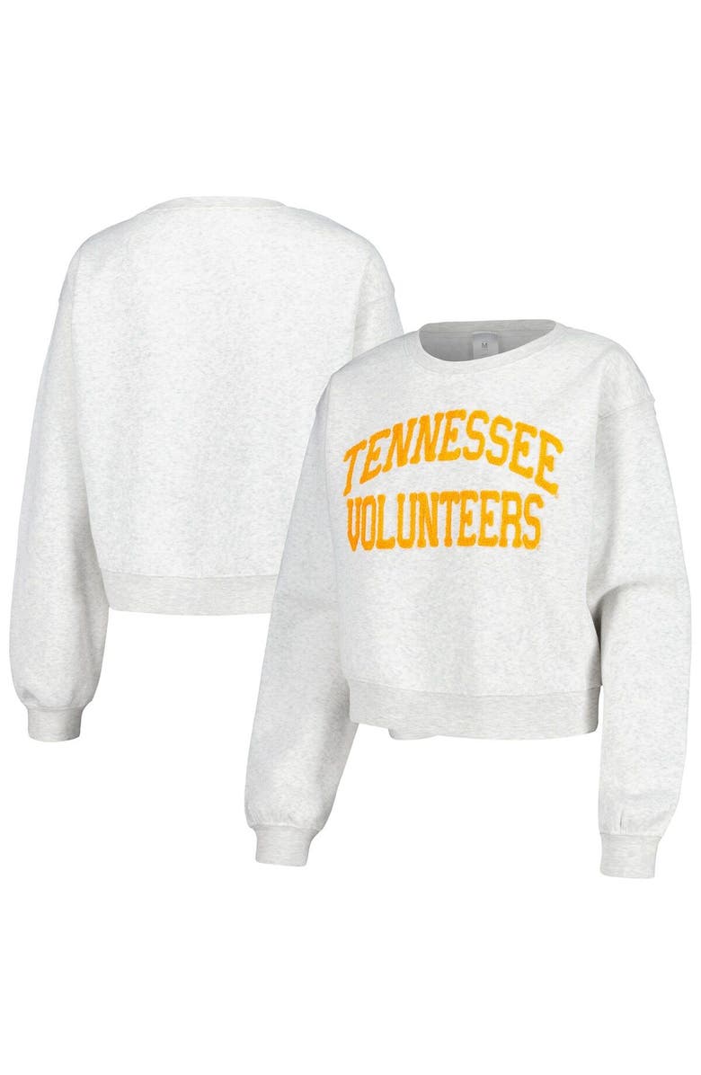 ZOOZATZ Women's ZooZatz Oatmeal Tennessee Volunteers Core Chenille Cropped Pullover Sweatshirt, Alternate, color, Oatmeal