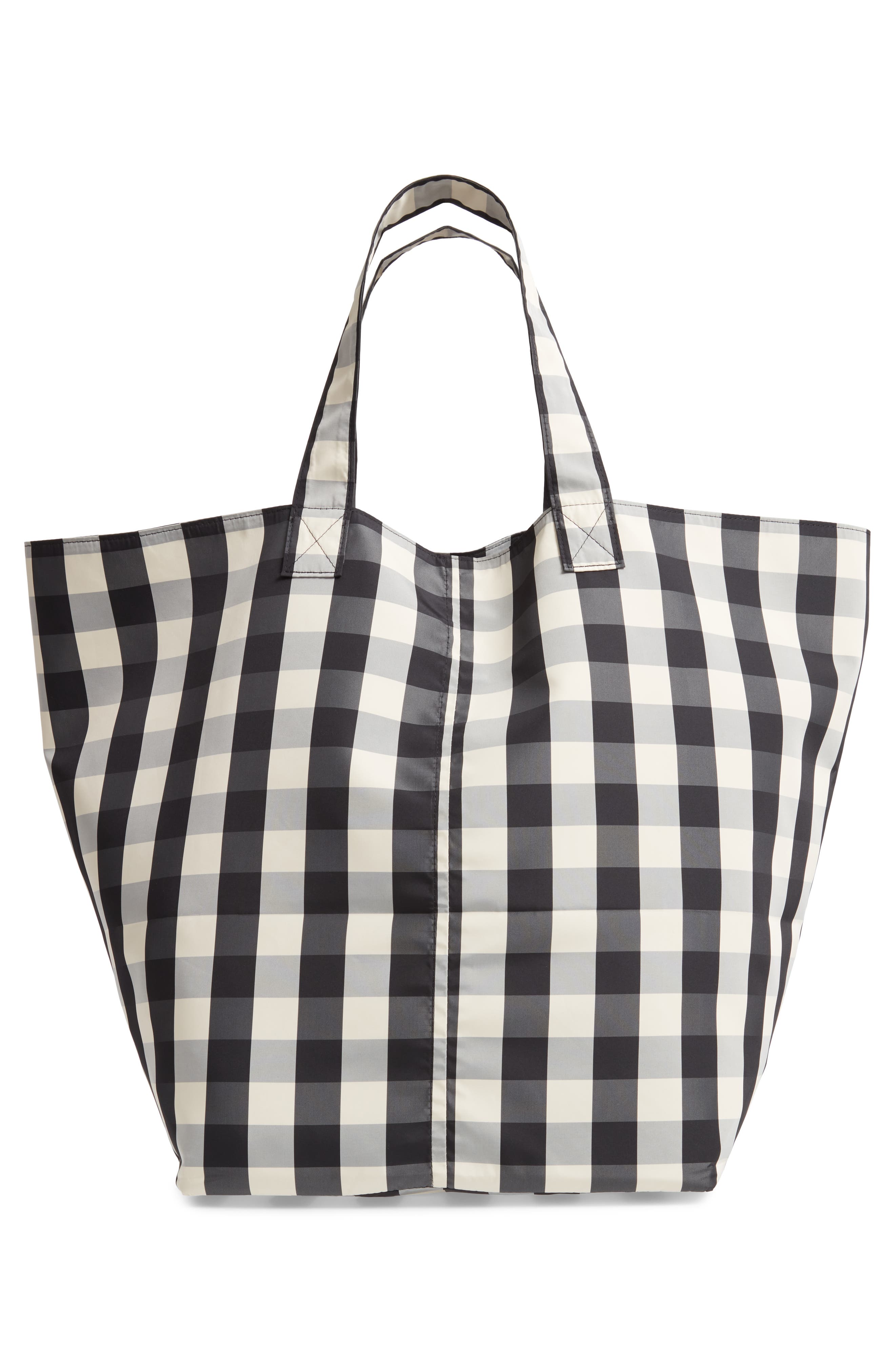 TRADEMARK Large Gingham Nylon Tote, Alternate, color, 
