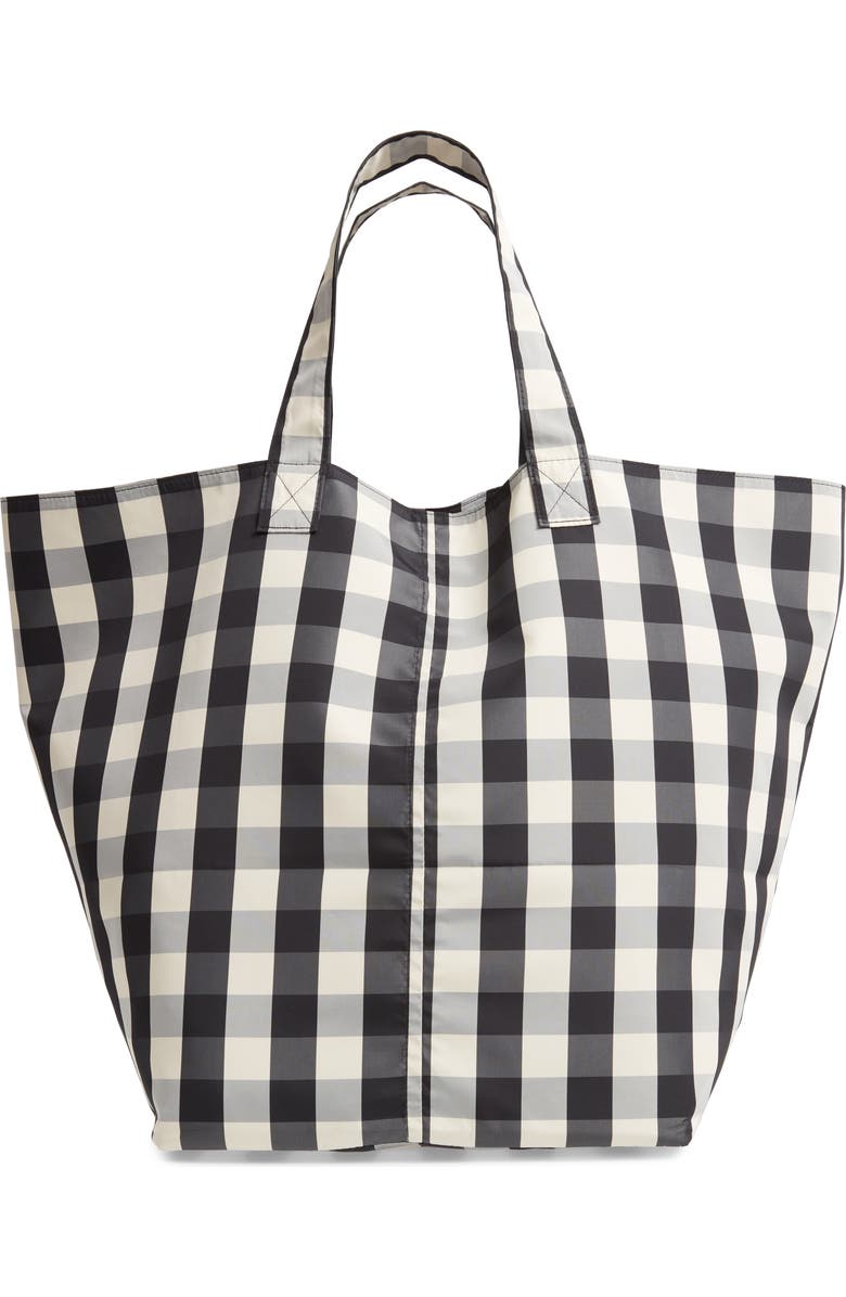 TRADEMARK Large Gingham Nylon Tote, Alternate, color,