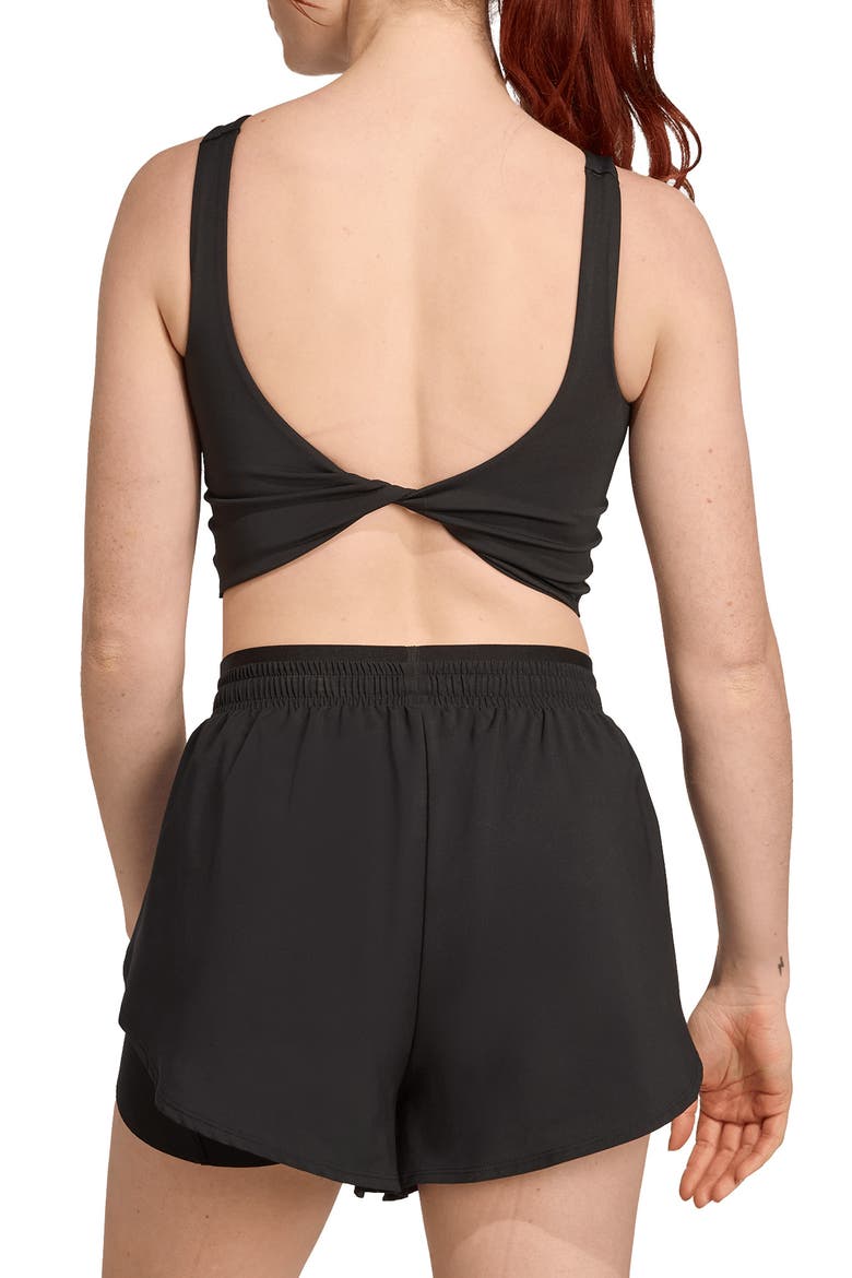 Optime Climacool Longline Sports Bra, Alternate, color, BLACK