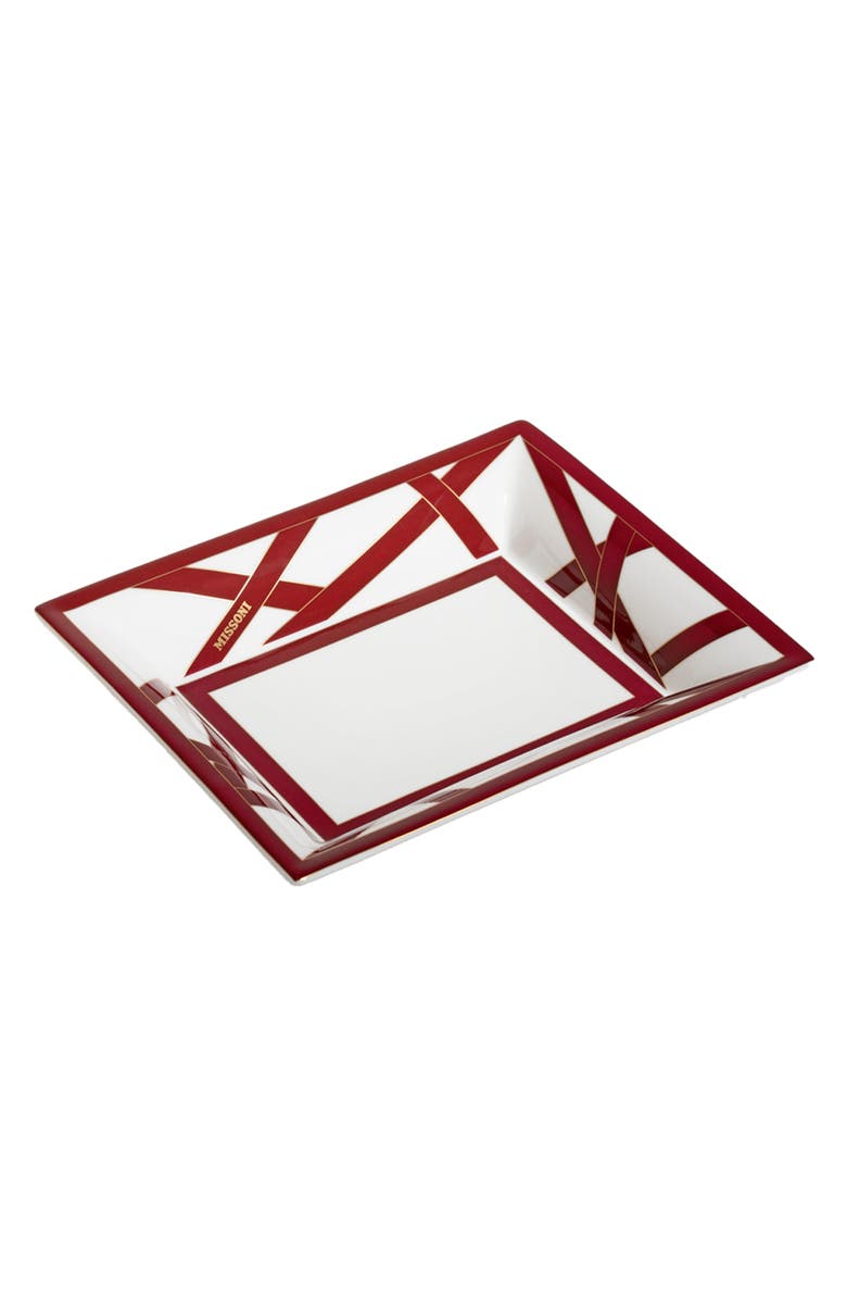 Missoni Nastri Bordeaux Rectangular Large Tray, Alternate, color, Bordeaux
