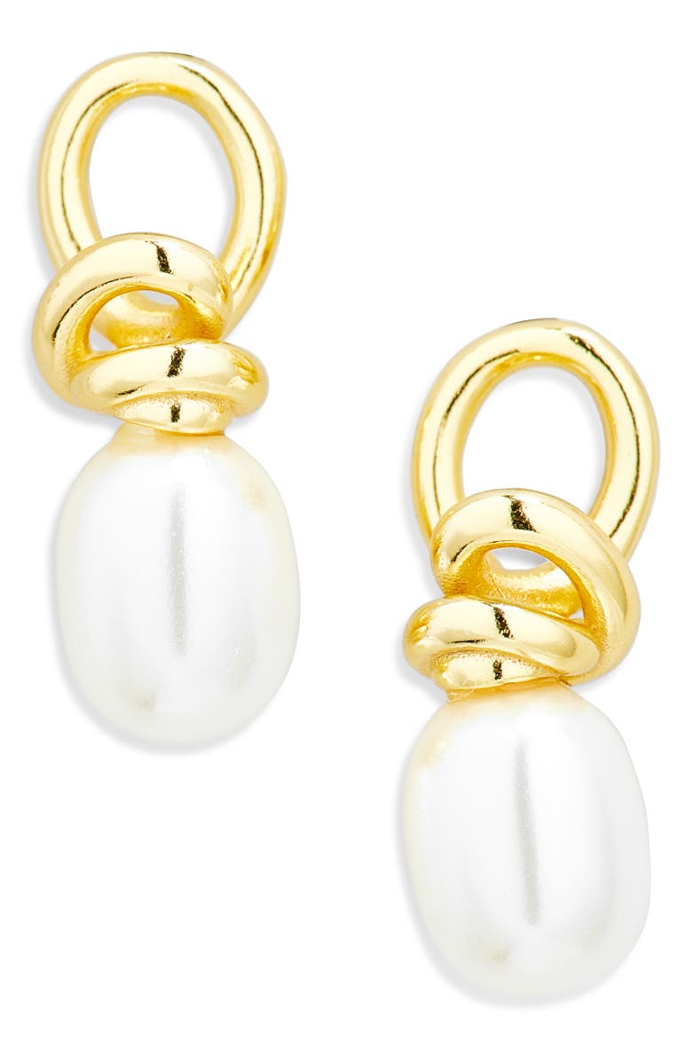 ARGENTO VIVO Faux Pearl Drop Earrings, Main, color, Gold
