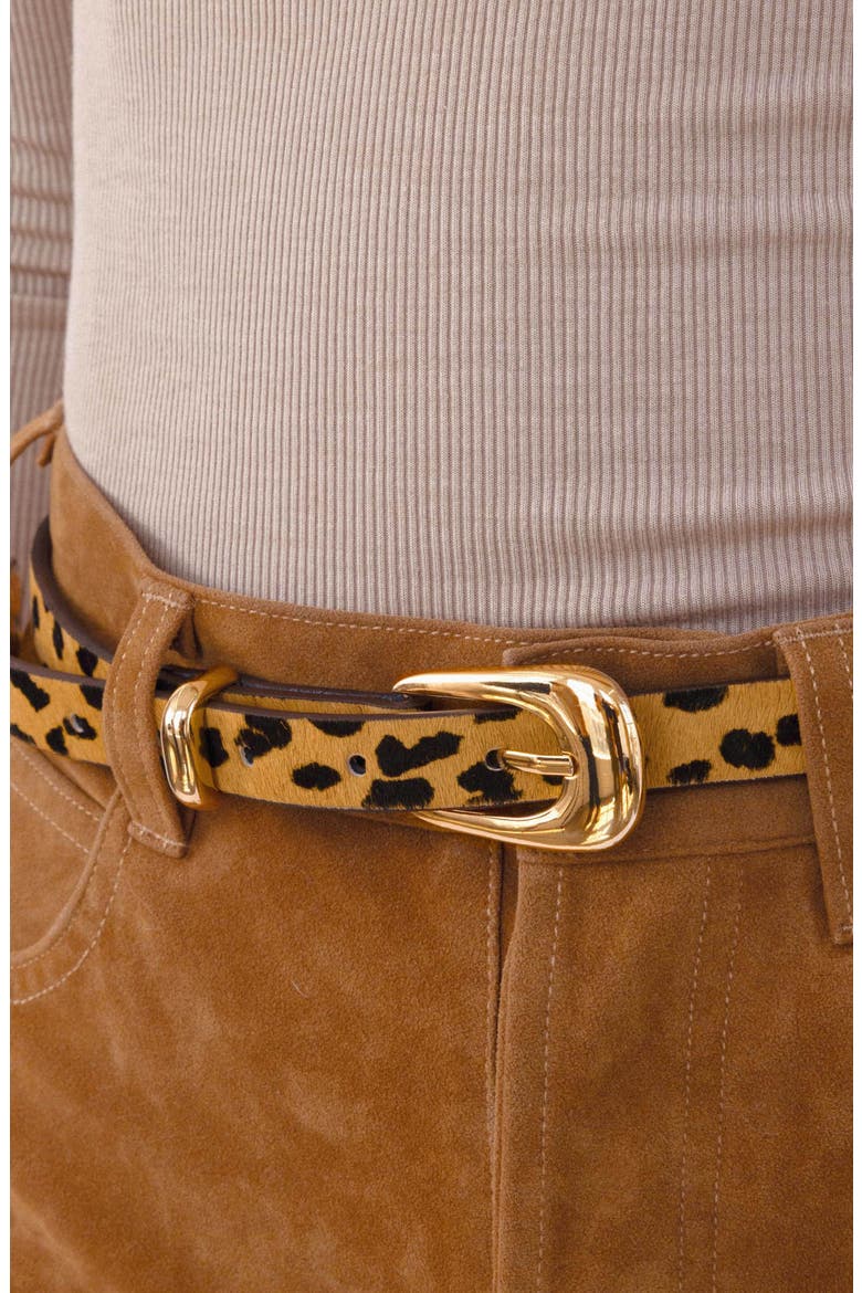 Cheetah Print Genuine Calf Hair Belt, Alternate, color, CHEETAH