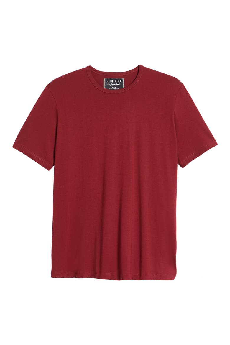 Crewneck Pima Cotton T-Shirt, Alternate, color, QUEENS MERLOT