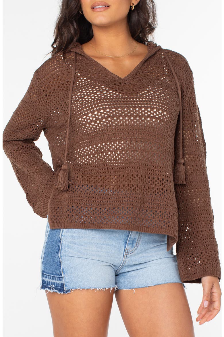 Hippie Love Open Stitch Hoodie, Main, color, TIRAMISU SOL