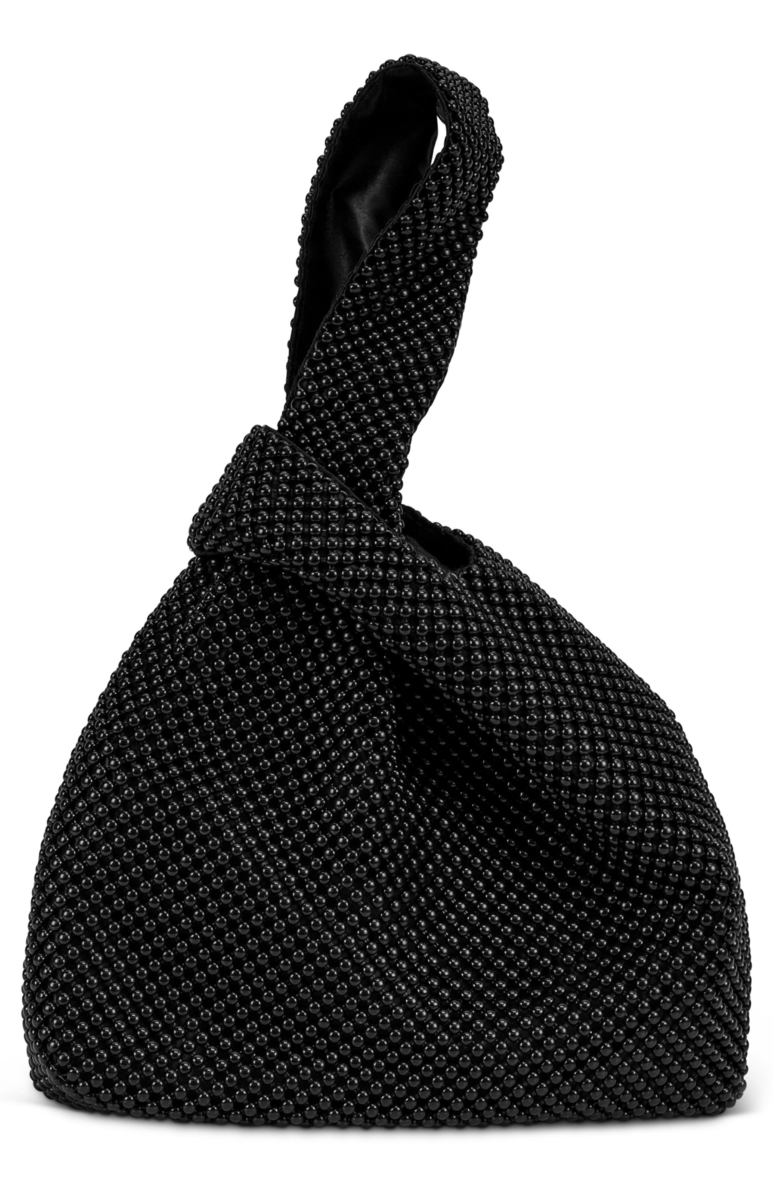 Logan Beaded Handbag, Main, color, BLACK