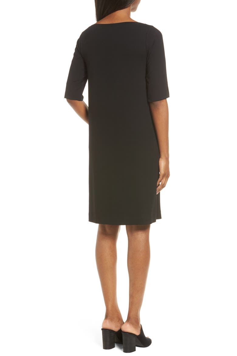 Jersey Shift Dress, Alternate, color, BLACK
