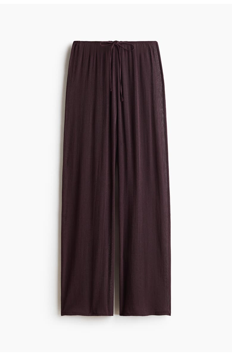 H&M Sheer Drawstring Trousers, Alternate, color, Dark Plum Purple