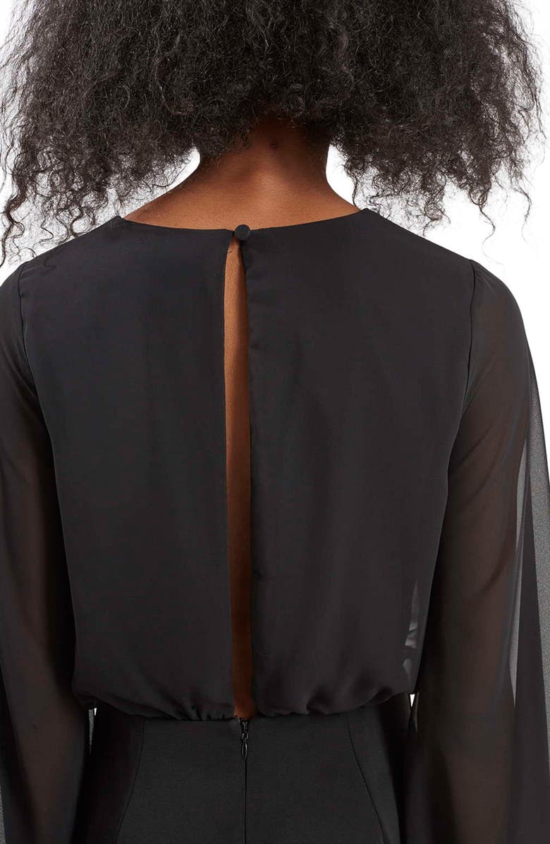 Topshop Batwing Sleeve Romper, Alternate, color, 