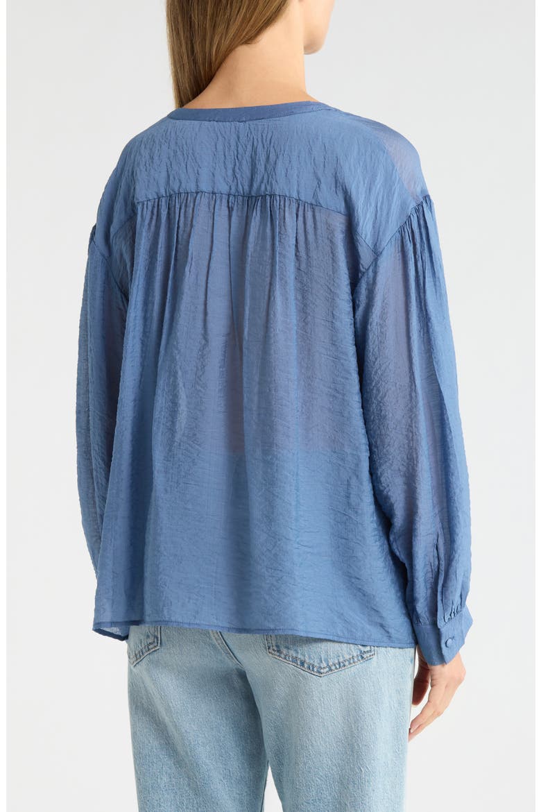 Long Sleeve Woven Top, Alternate, color, BRIGHT BLUE