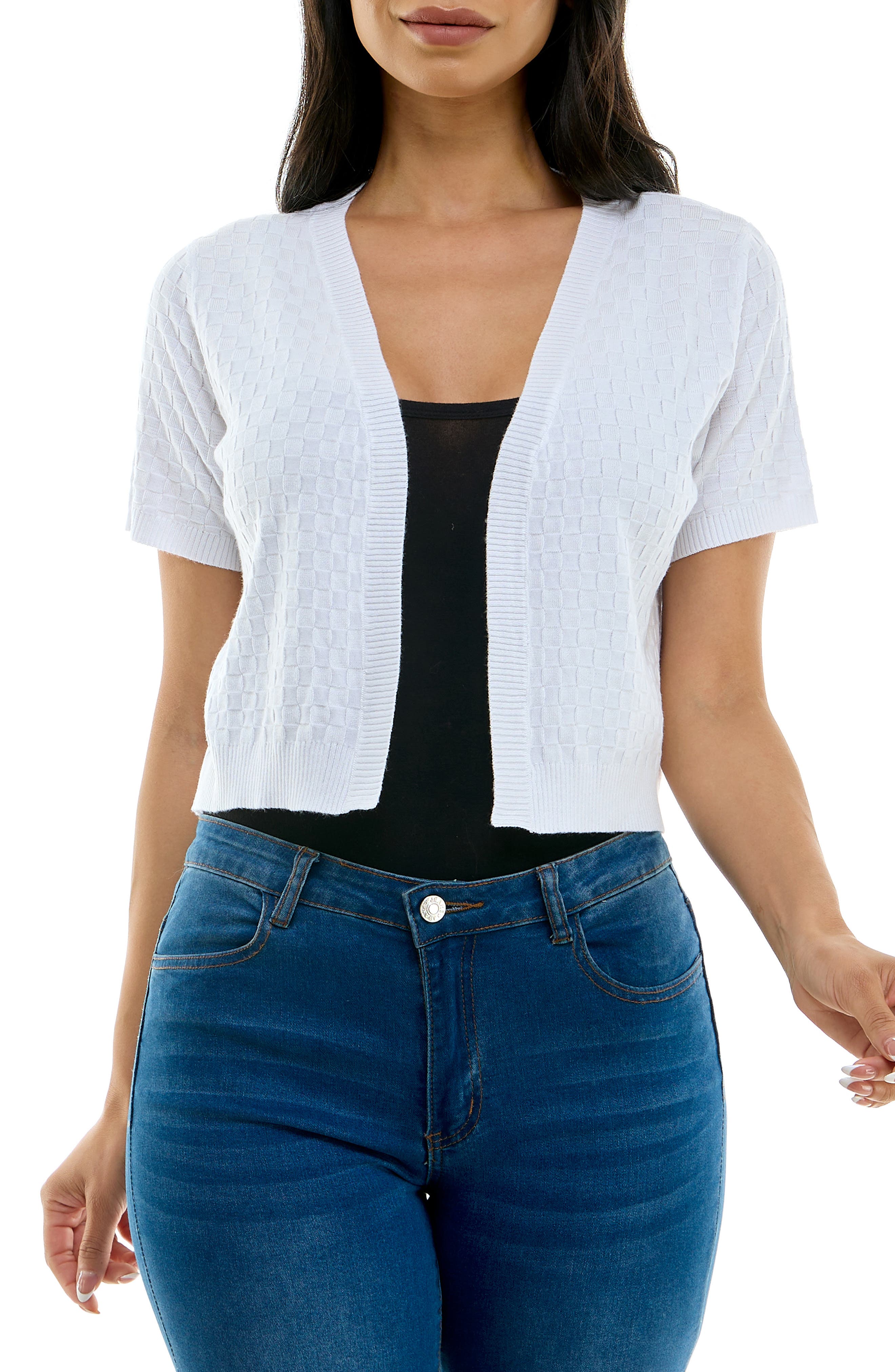 Nina Leonard Box Knit Bolero