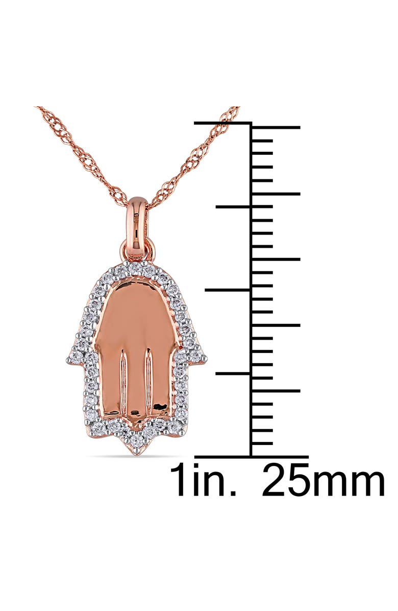Julianna B. Diamond Hamsa Pendant Necklace 14k, Alternate, color, 14K Rose Gold