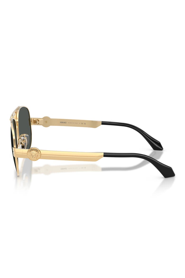 60mm Pilot Sunglasses, Alternate, color, GOLD VERSACE / DARK GREY