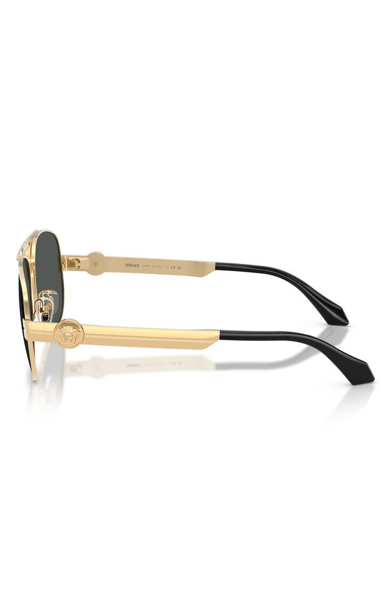 Versace 60mm Pilot Sunglasses, Alternate, color, Gold Versace / Dark Grey