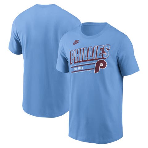 Men's Nike  Light Blue Philadelphia Phillies Cooperstown Collection Retro T-Shirt