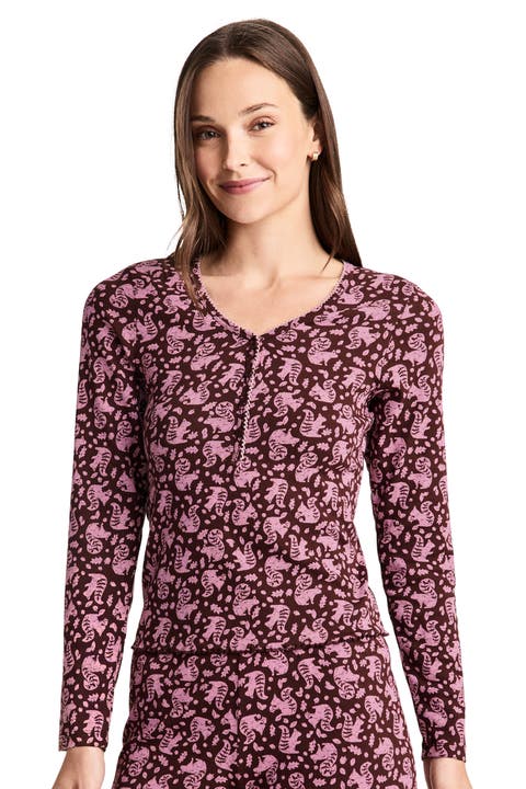 Women's Pointelle Cotton Stretch Sleep Top