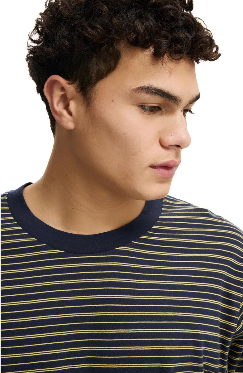 Cotton On Organic Cropped Fit Long Sleeve, Alternate, color, True Navy Sunray Yellow