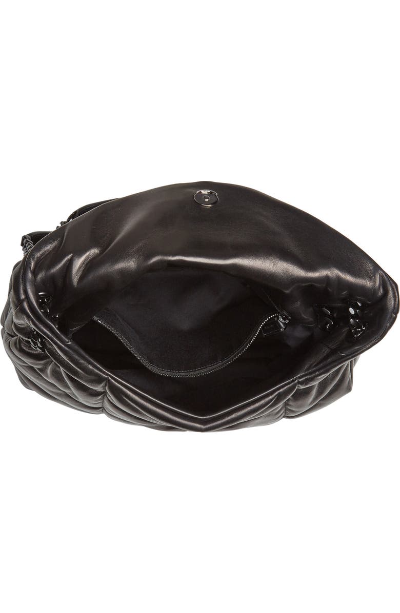 Saint Laurent Medium Loulou Quilted Puffer Leather Shoulder Bag, Alternate, color, Noir