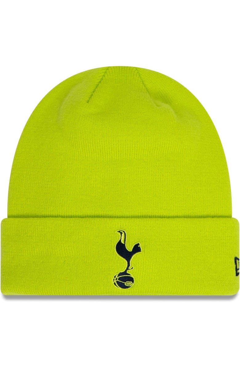 New Era Men's New Era Neon Green Tottenham Hotspur Seasonal Color Cuffed Knit Hat, Main, color, 