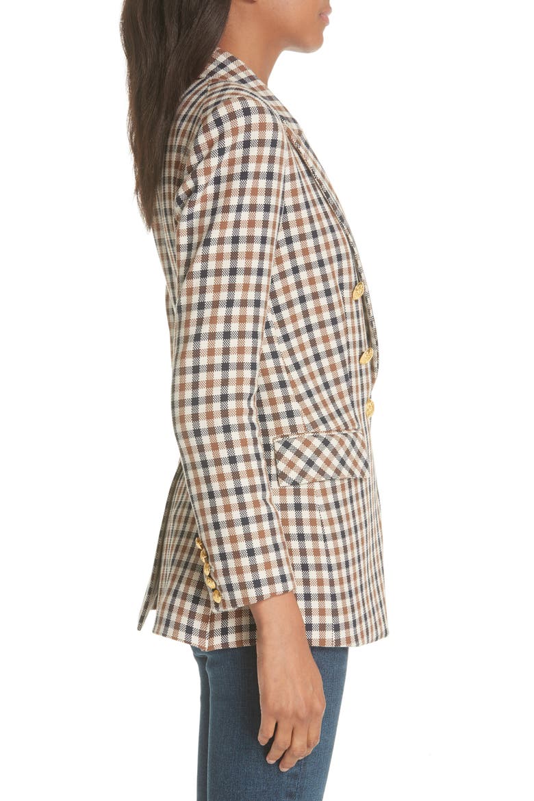Lonny Houndstooth Dickey Jacket, Alternate, color, BROWN/ NAVY