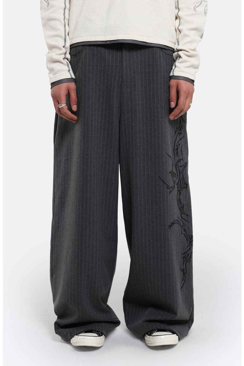Goliath Gothic Pinstripe Oversize Pants, Main, color, GREY