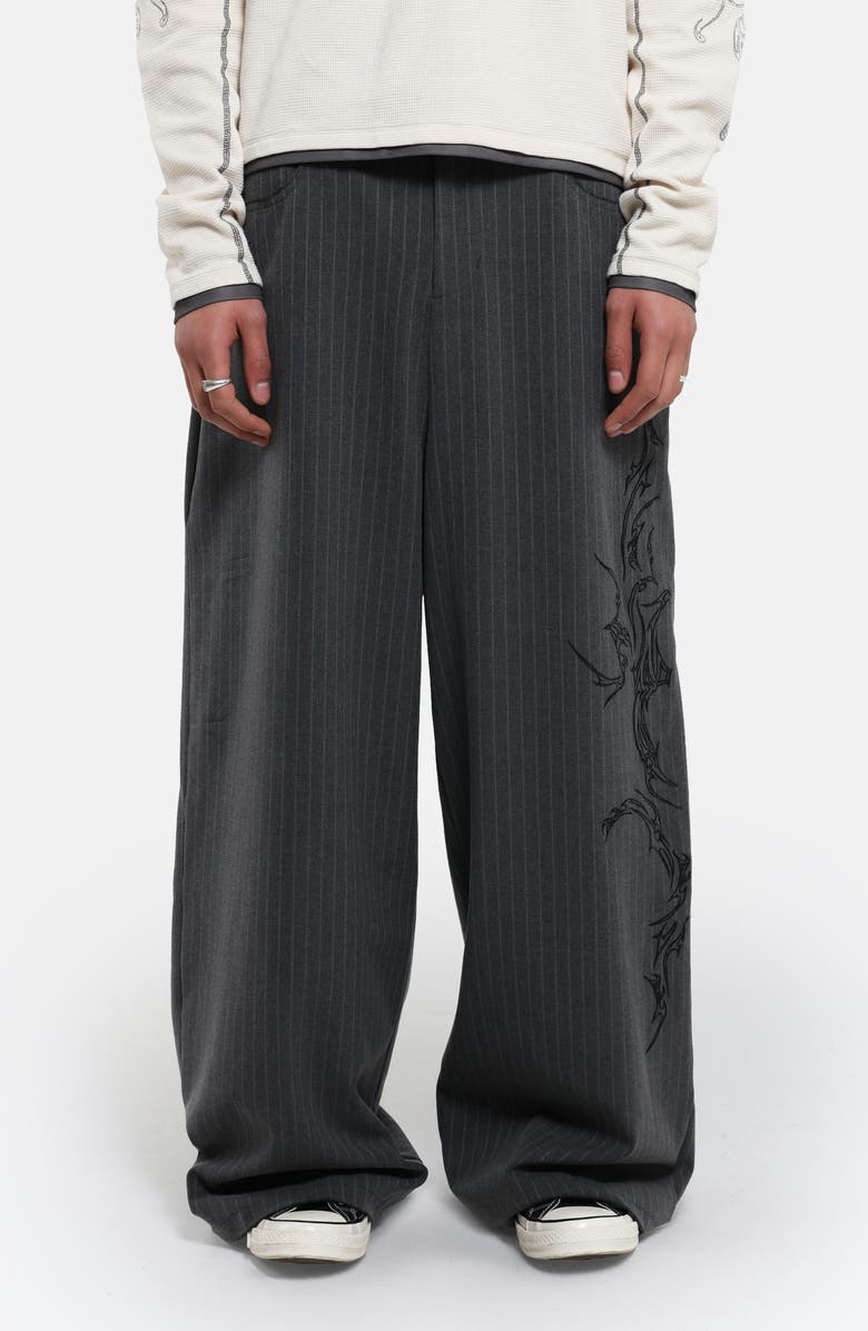 JADED LONDON Goliath Gothic Pinstripe Oversize Pants, Main, color, Grey