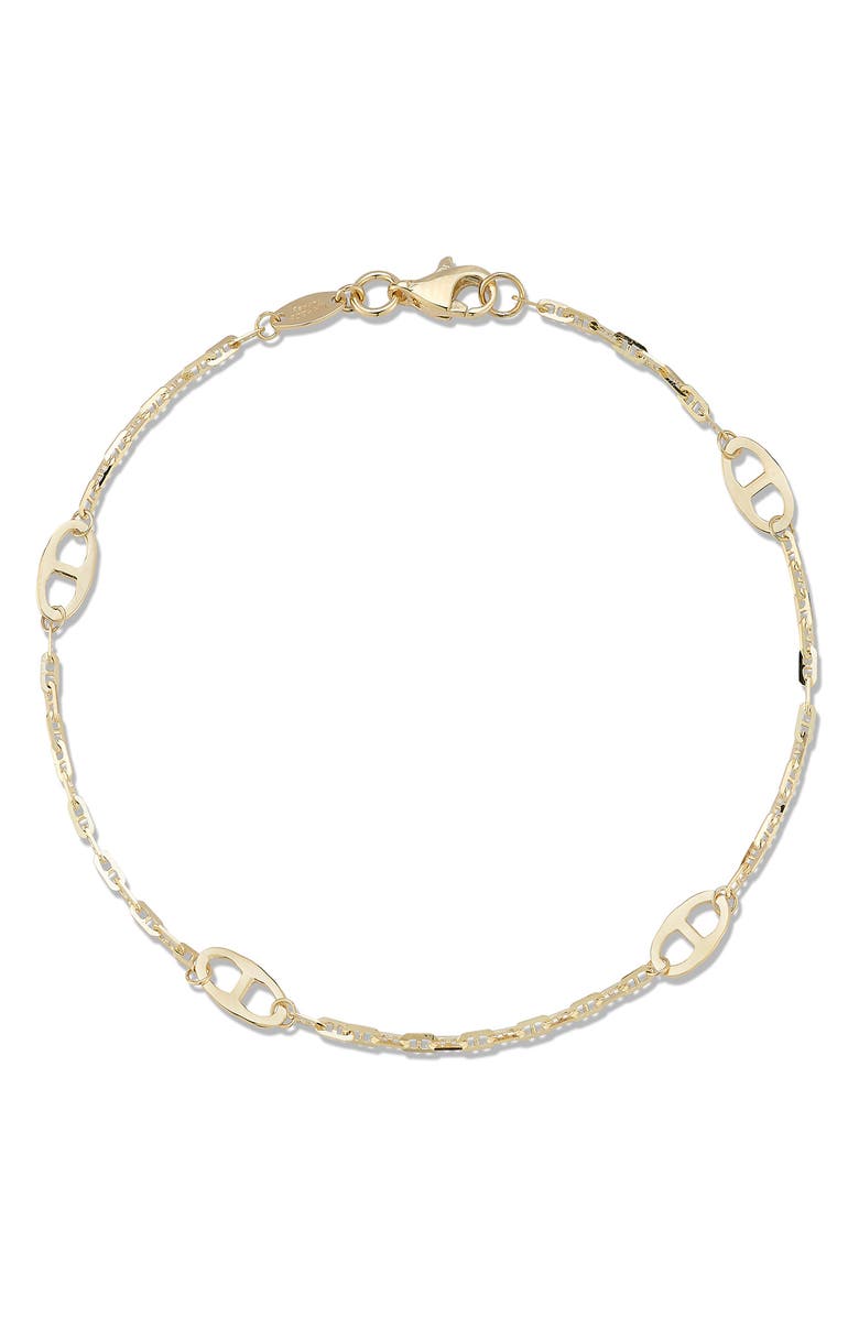 Ember Fine Jewelry 14K Gold Mariner Chain Bracelet, Main, color, Gold