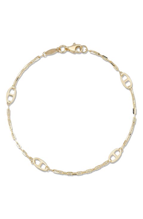 14K Gold Mariner Chain Bracelet