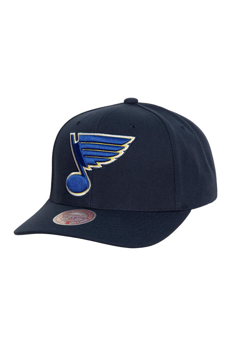 Men's Mitchell & Ness Navy St. Louis Blues Team Ground Pro Adjustable Hat, Main, color, Navy