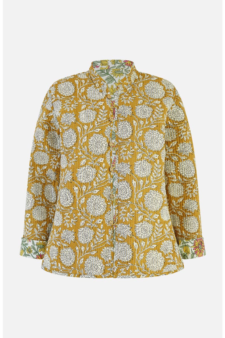 Sunflower Reversible Quilted Jacket, Alternate, color, Yellow